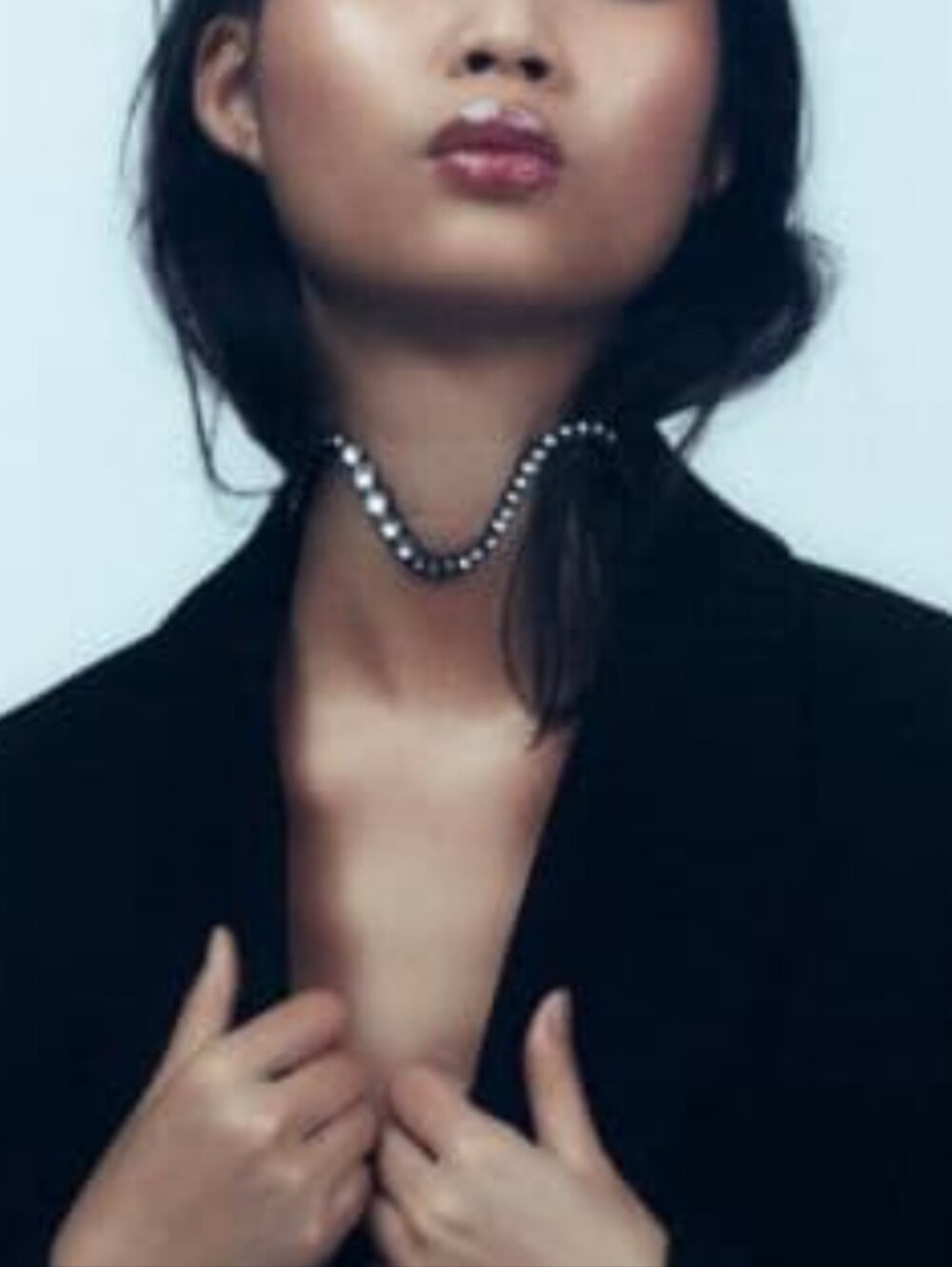 Crystal Rhinestone Wavy Choker Necklace
